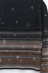 SWAYING 25 Early Spring V-neck snowflake jacquard pullover / straight pants SW-SW25PS1T13-HEI Black top SW25PS1T13 SW25PS3B11